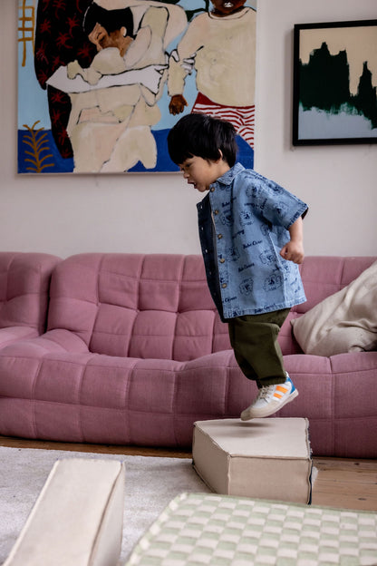 Bobo Choses PICKLES THE DOG all over denim shirt prussian blue