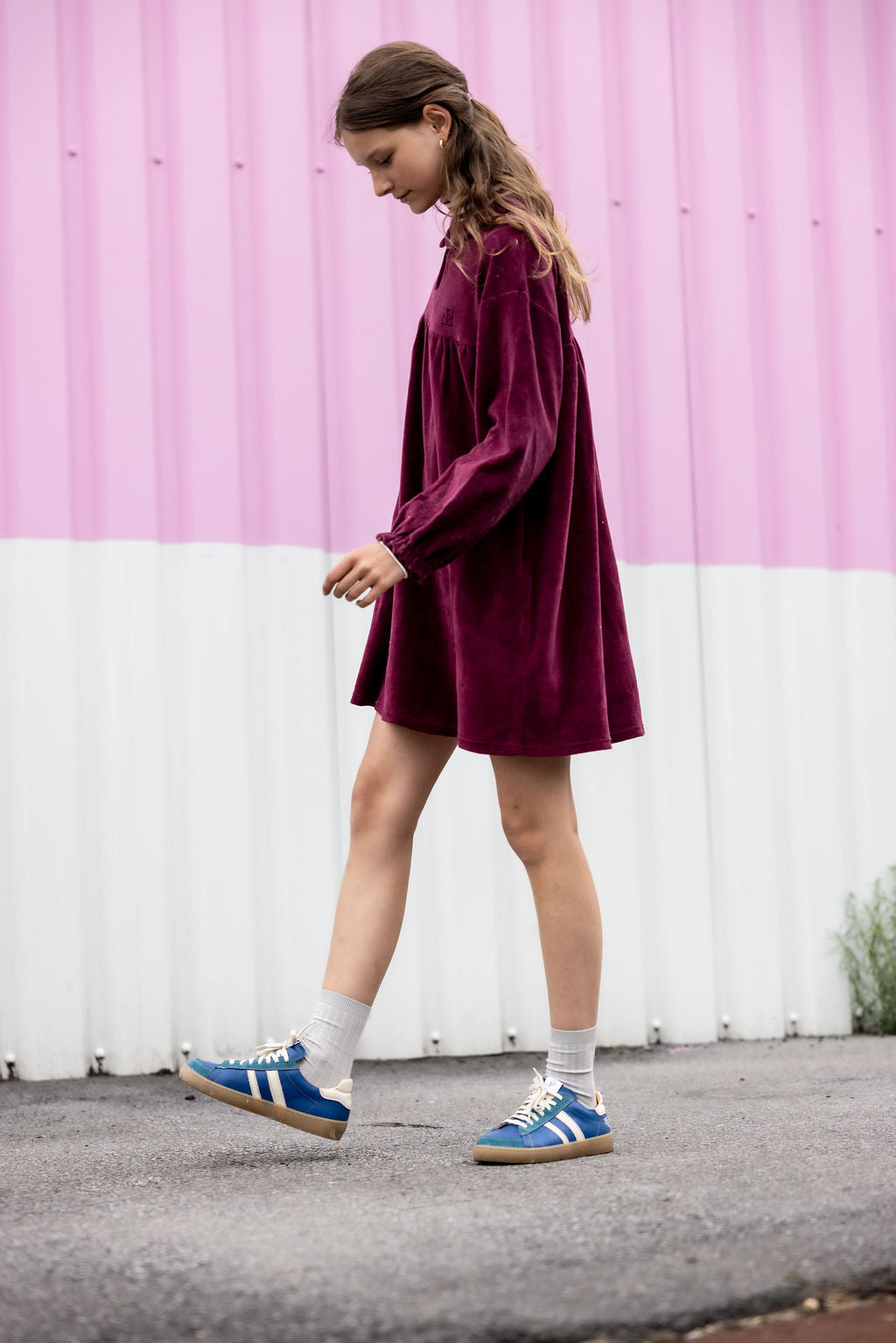 The Campamento Burgundy velour dress