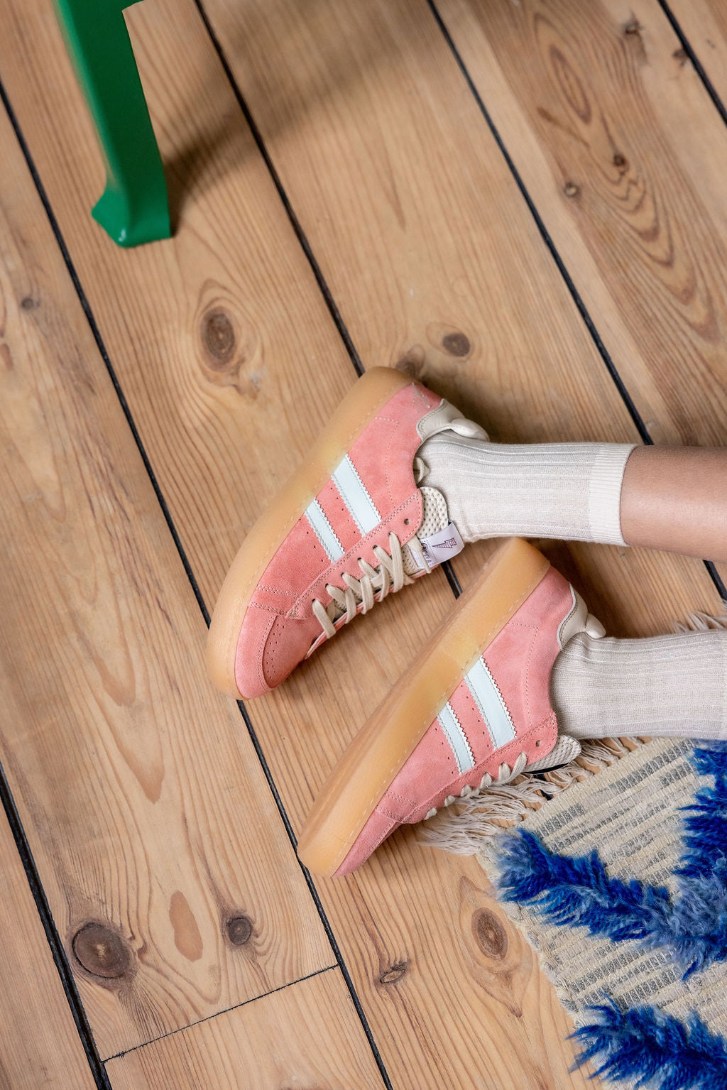 Collégien Victoire Glitter ribbed crew socks DOUX AGNEAUX