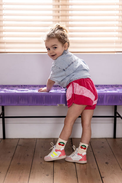 Piupiuchick Socks ecru with CHERRY print