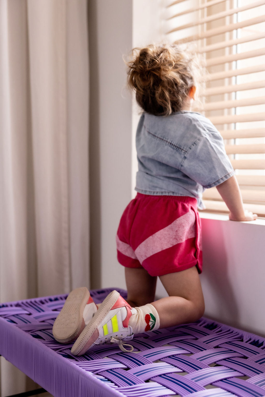 Piupiuchick Socks ecru with CHERRY print