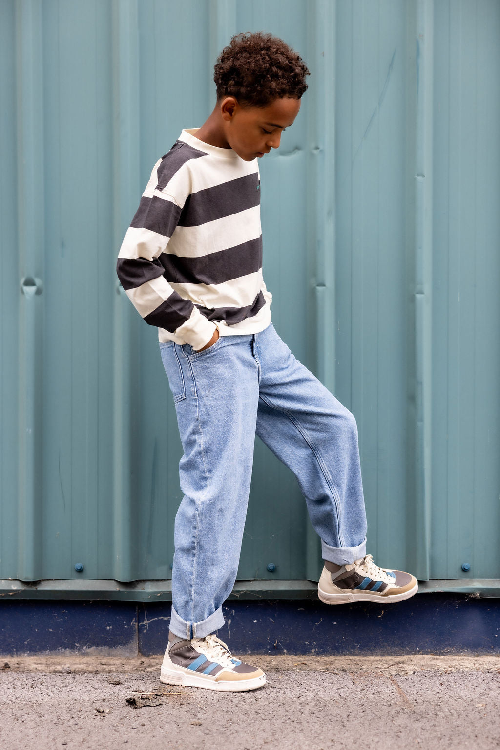 The Campamento Grey stripes t-shirt
