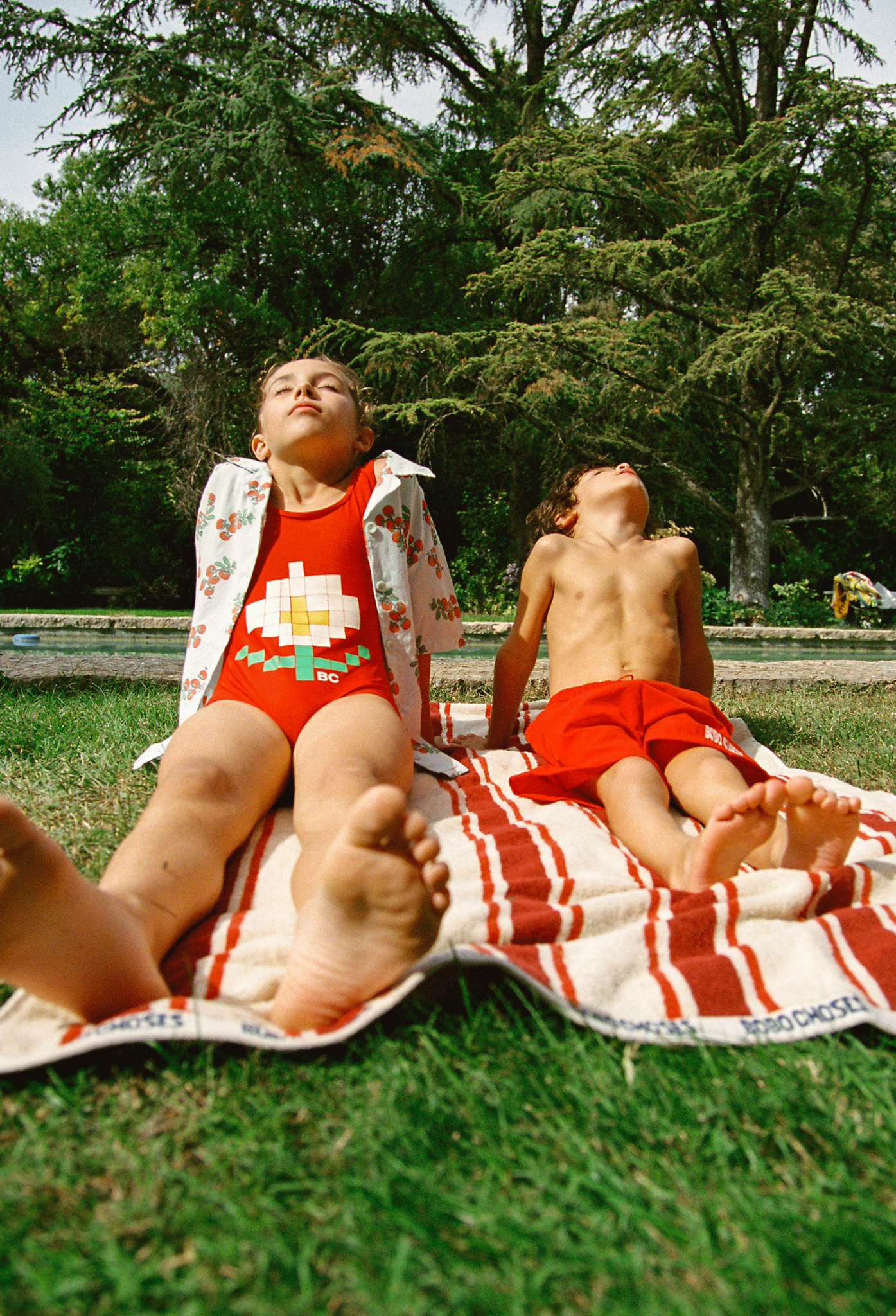Bobo Choses PIXEL DAISY swimsuit red