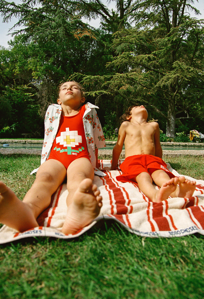 Bobo Choses PIXEL DAISY swimsuit red