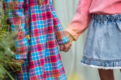 The Campamento RED & BLUE CHECKED shirt dress / 3Y