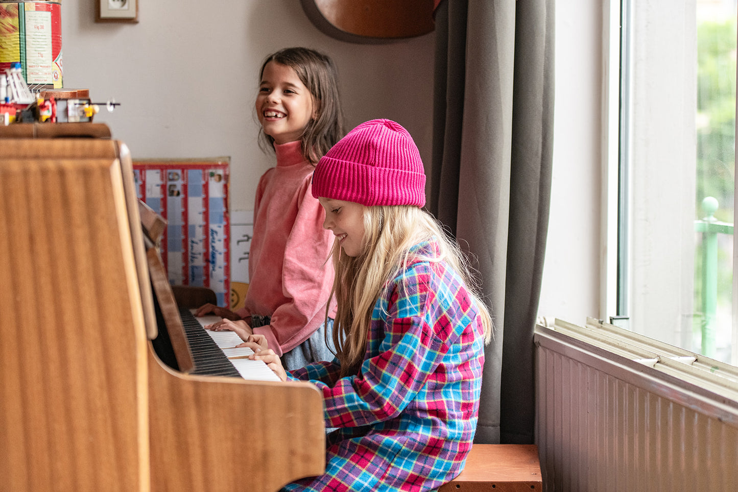 The Campamento RED & BLUE CHECKED shirt dress / 3Y