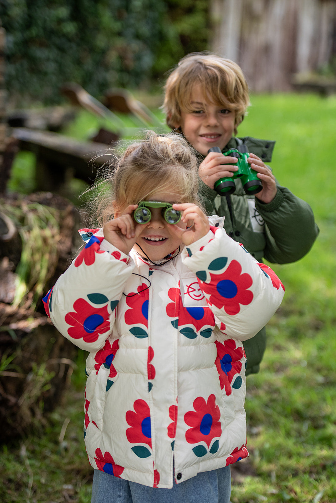 Wynken APRIL down jacket with WR coating FLOWERS / 4Y