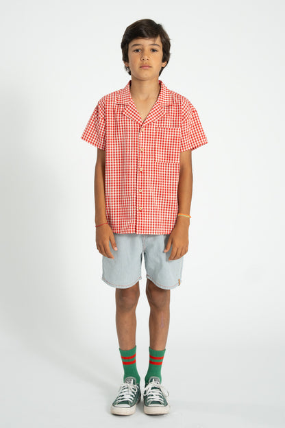 Piupiuchick BOY Shorts ecru/indigo stripes