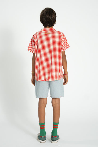 Piupiuchick BOY Shorts ecru/indigo stripes