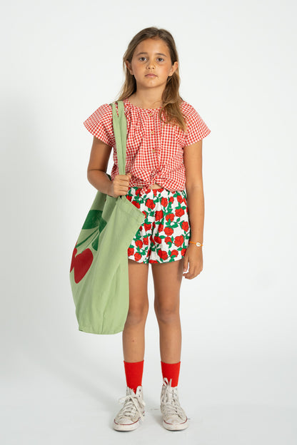 Piupiuchick XL bag light olive with CHERRY print