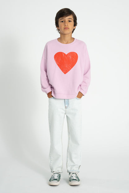 Piupiuchick Sweatshirt lilac with RED HEART print