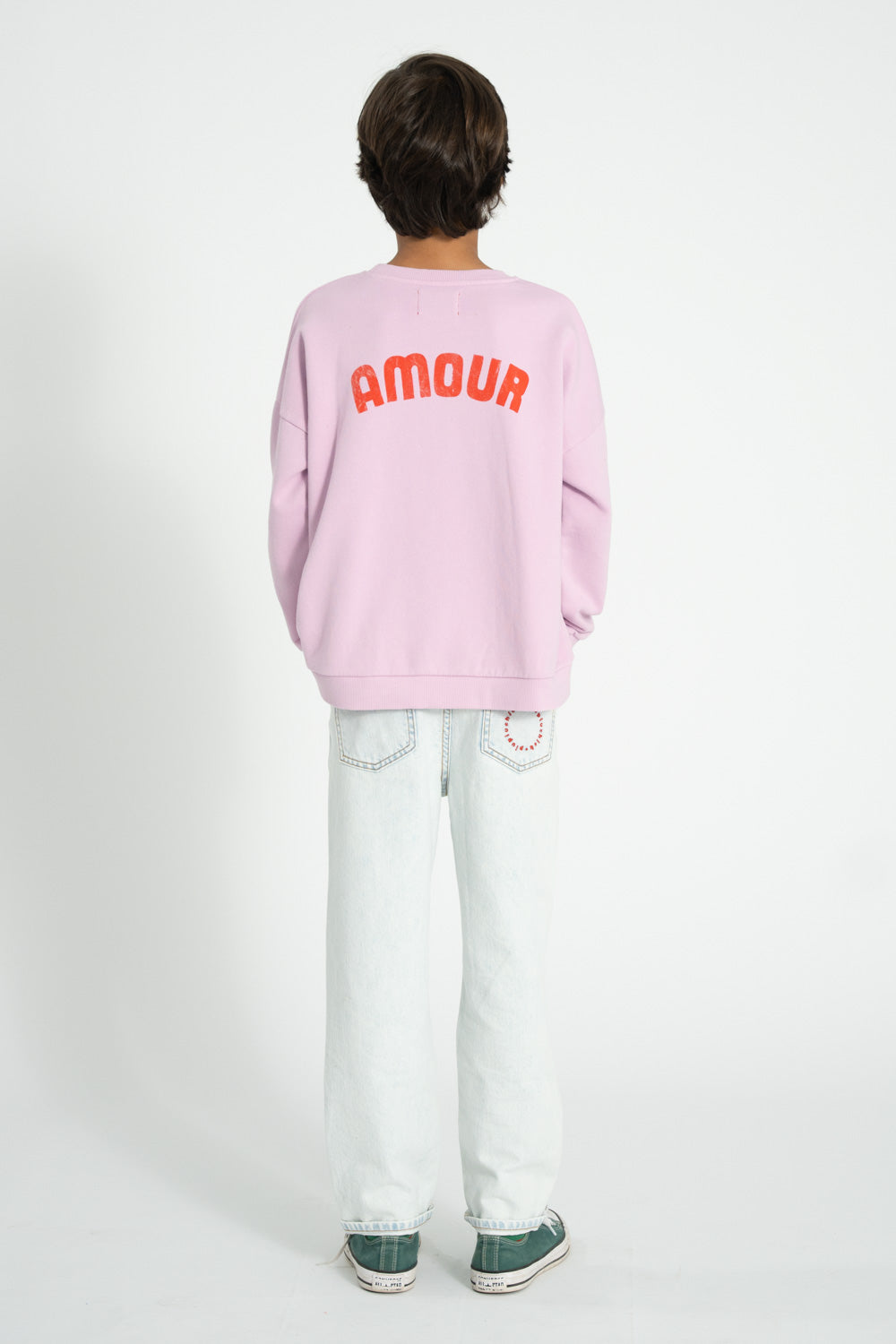 Piupiuchick Sweatshirt lilac with RED HEART print