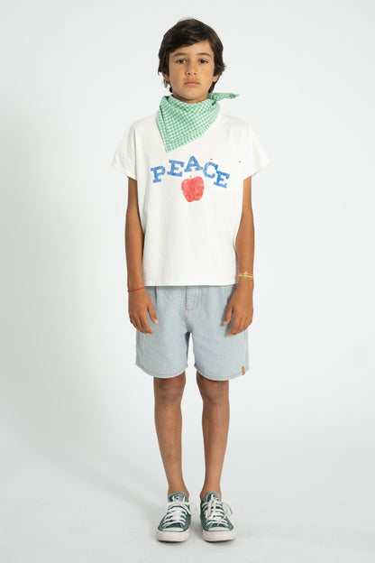 Piupiuchick T-shirt ecru with PEACE print