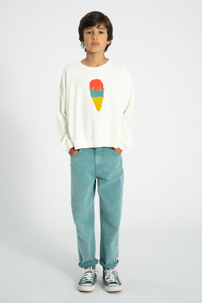 Piupiuchick Sweatshirt ecru with ICE CREAM print
