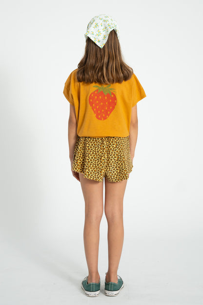 Piupiuchick Shorts mustard with ANIMAL print