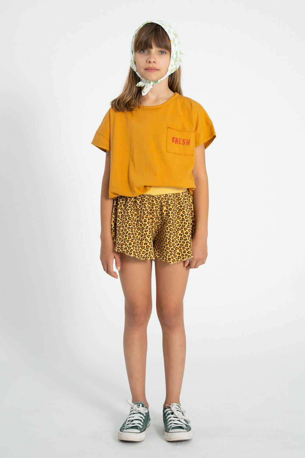 Piupiuchick Shorts mustard with ANIMAL print
