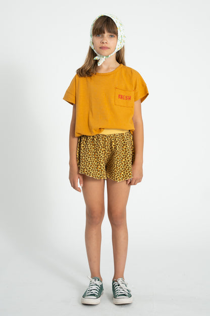 Piupiuchick Shorts mustard with ANIMAL print