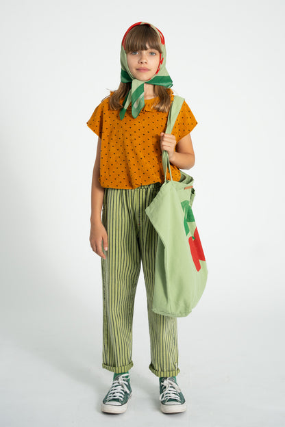 Piupiuchick XL bag light olive with CHERRY print