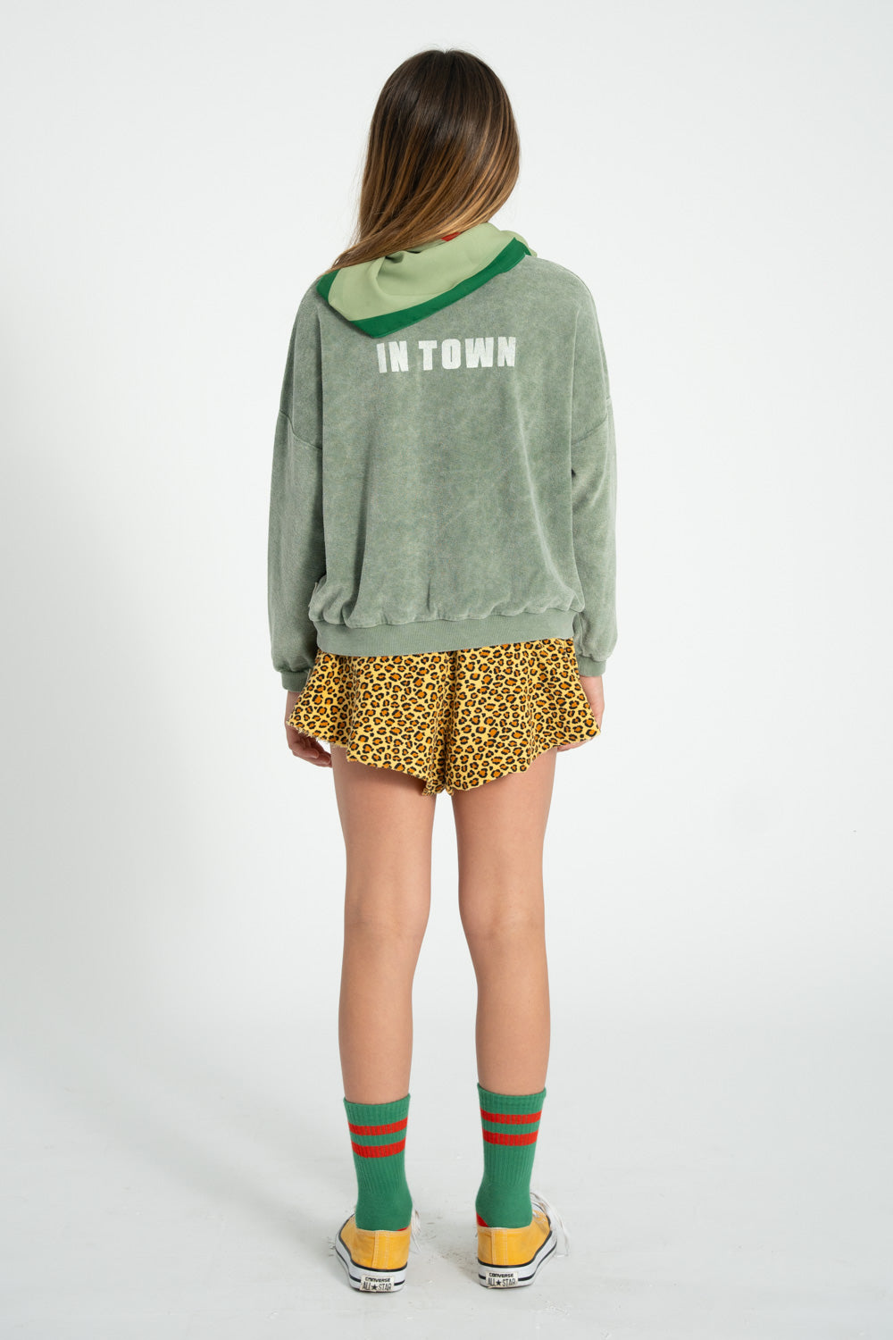 Piupiuchick Sweatshirt washed green with BEST FRIEND print