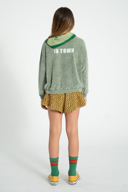 Piupiuchick Sweatshirt washed green with BEST FRIEND print