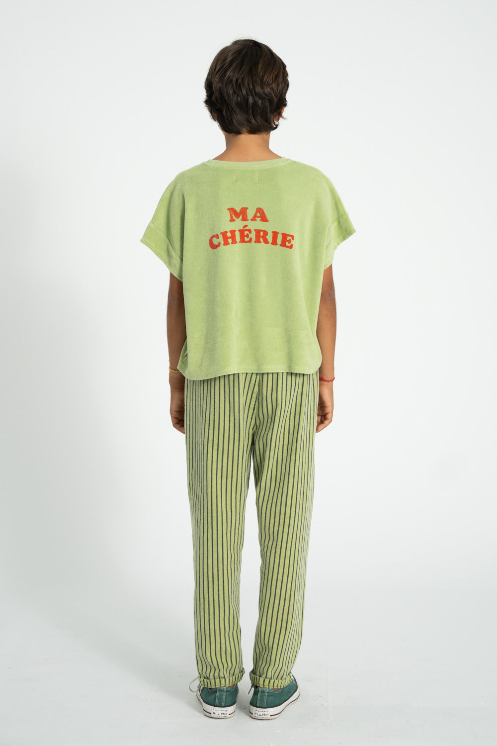 Piupiuchick unisex trousers GREEN/INDIGO STRIPES / 8Y