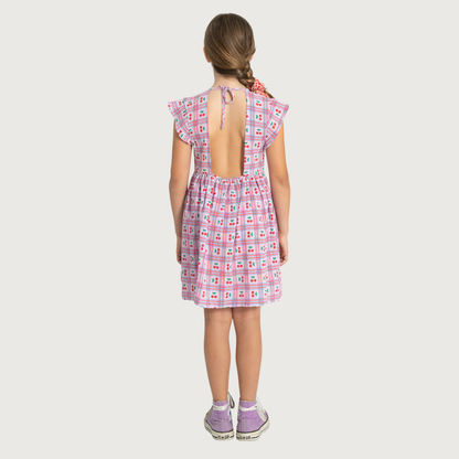 Piupiuchick Short dress lilac CHERRIES allover