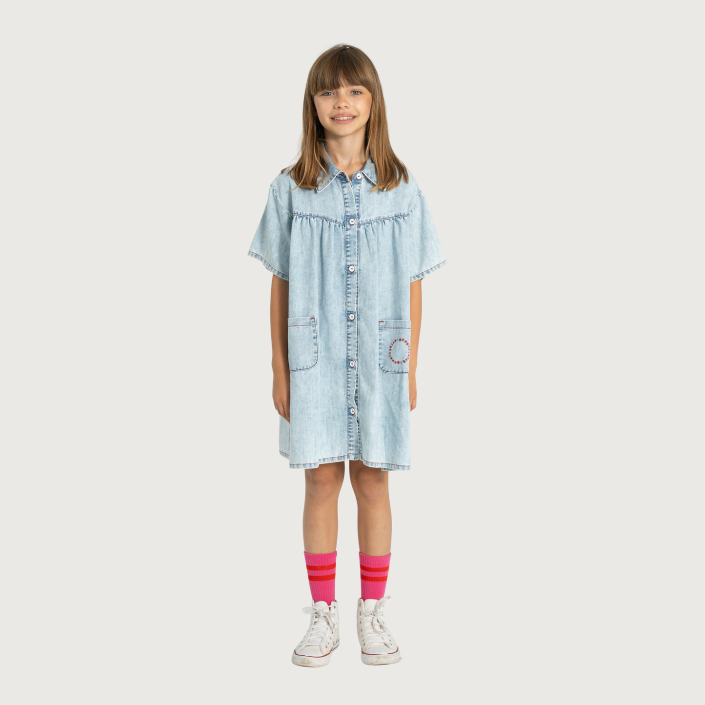 Piupiuchick Short dress blue light denim