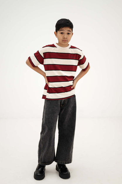 Repose AMS T-shirt mulberry stripe