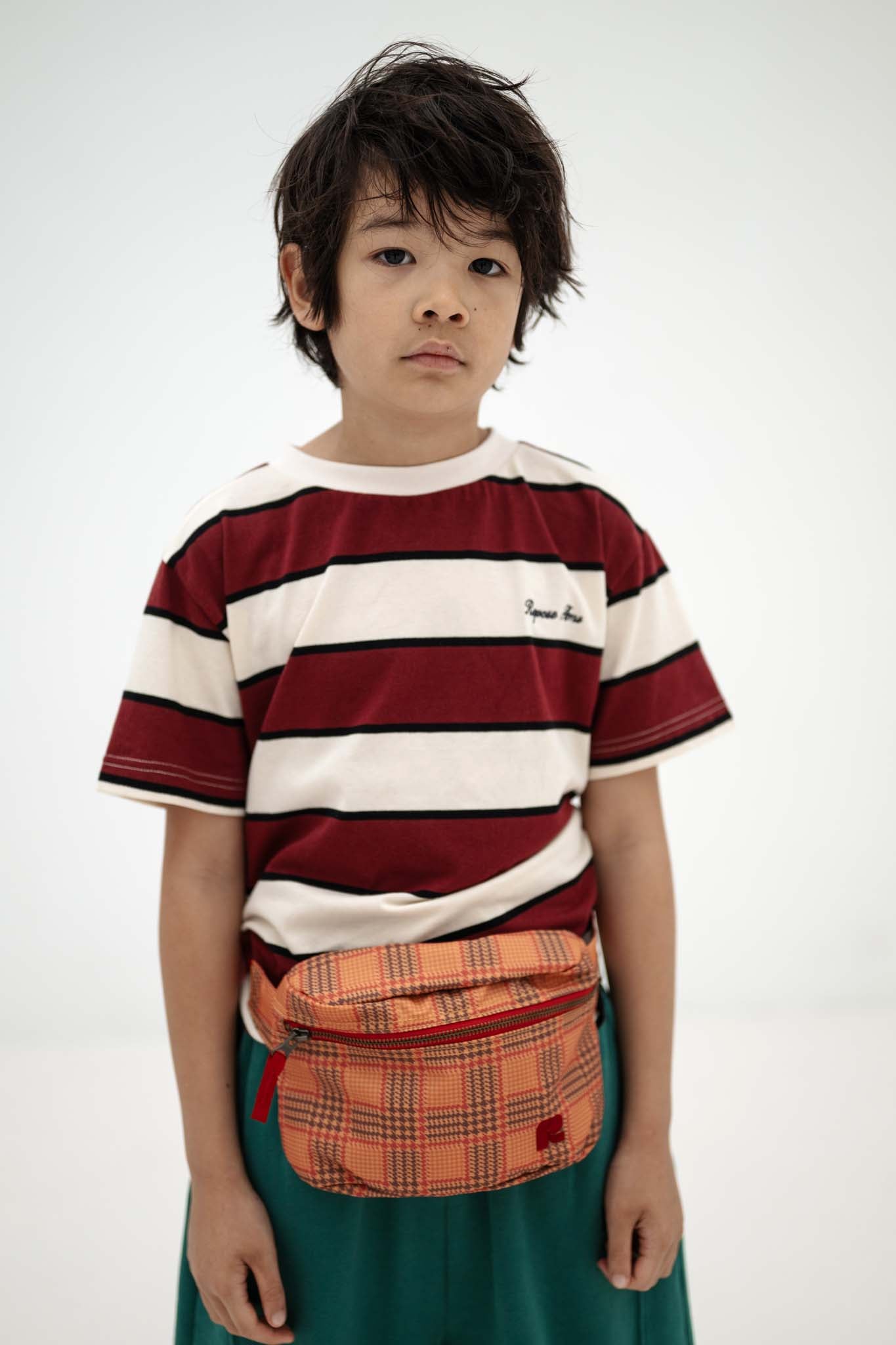 Repose AMS T-shirt mulberry stripe
