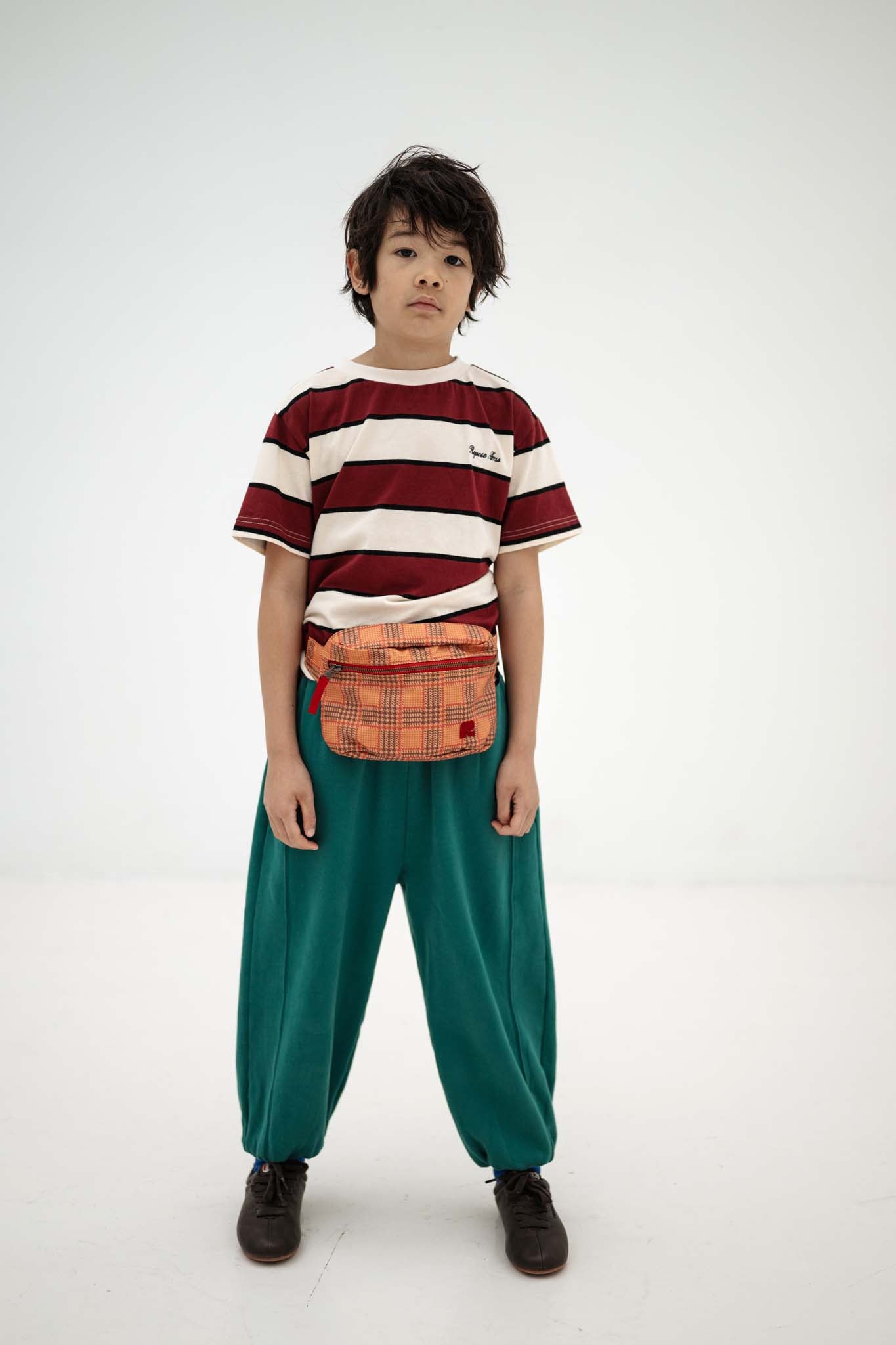 Repose AMS T-shirt mulberry stripe