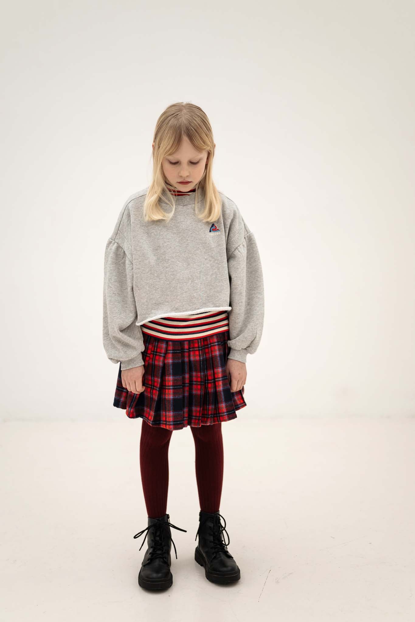 Repose AMS Plissé skirt firecracker horizon check