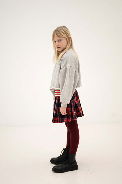 Repose AMS Plissé skirt firecracker horizon check