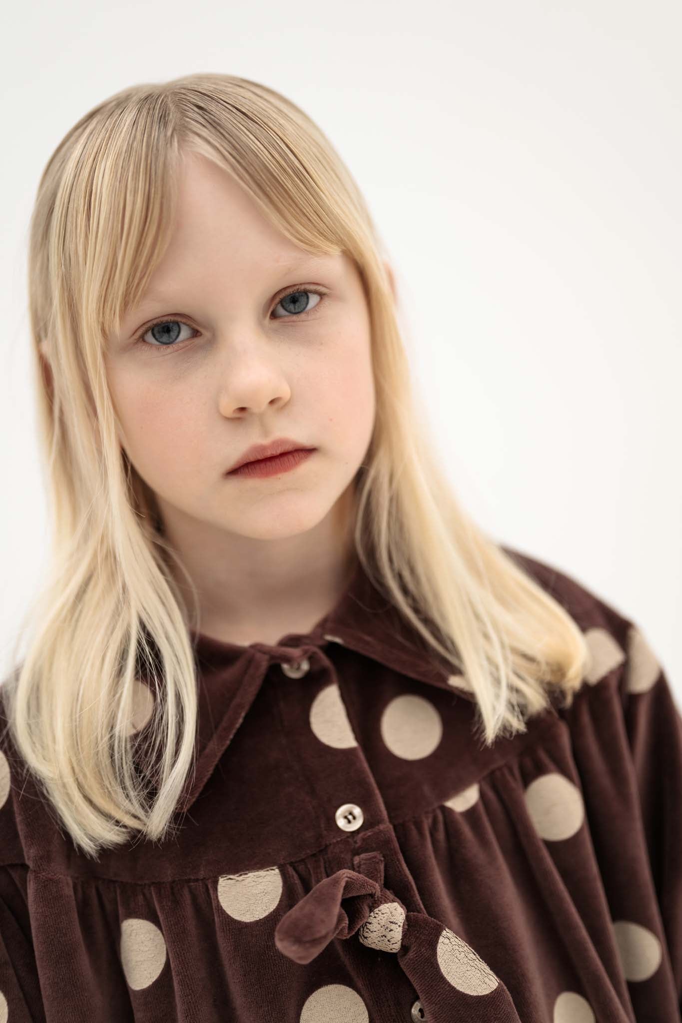 Repose AMS Bow dress chocolate polka dot