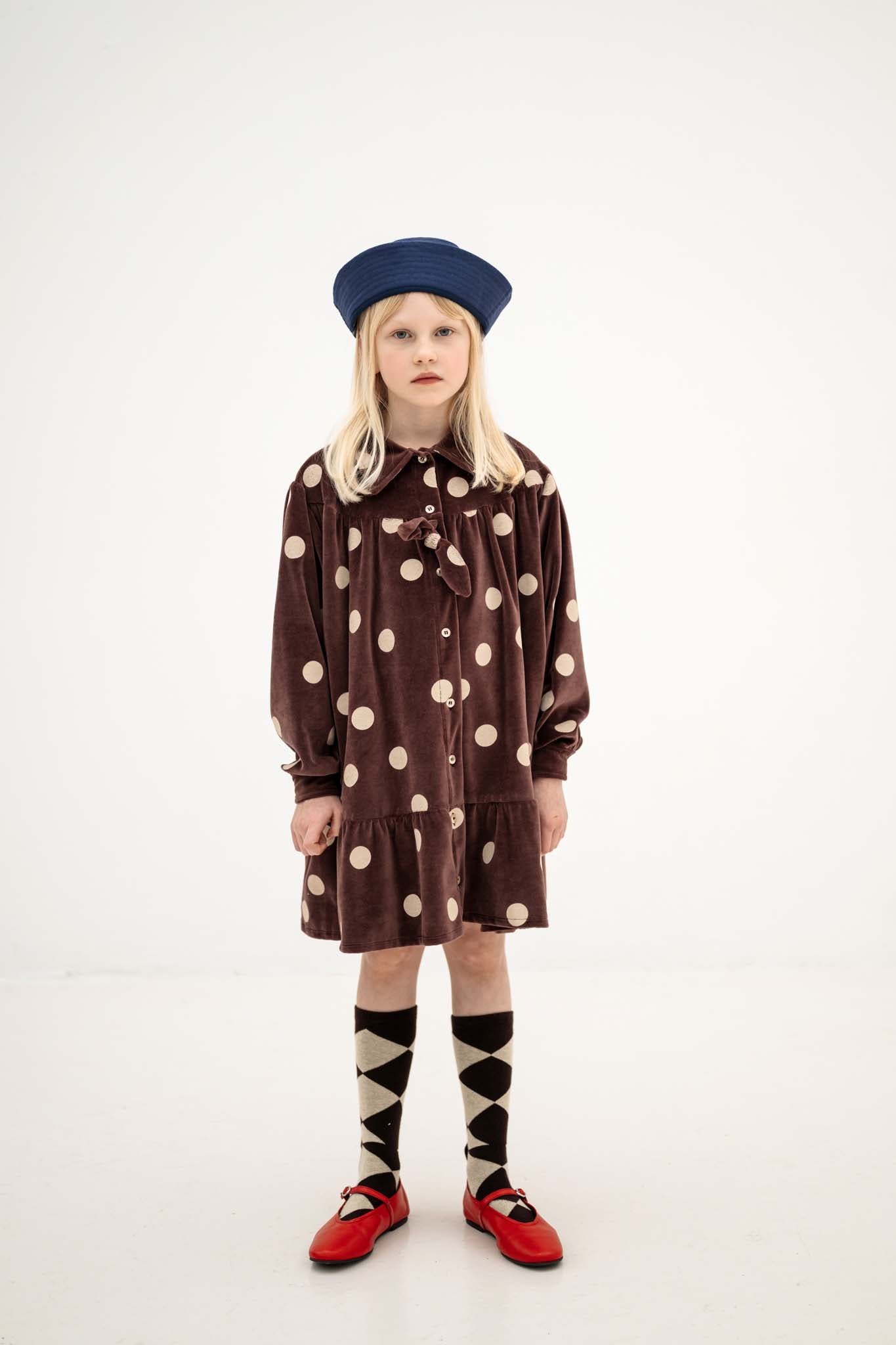 Repose AMS Bow dress chocolate polka dot