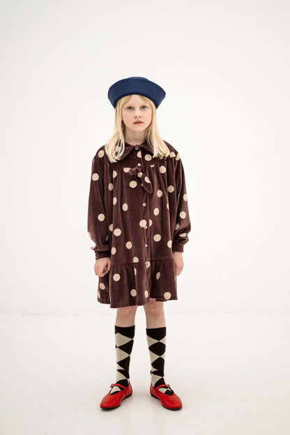 Repose AMS Bow dress chocolate polka dot