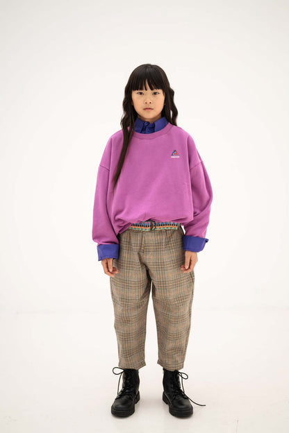 Repose AMS Comfort fit pant taupe mini check