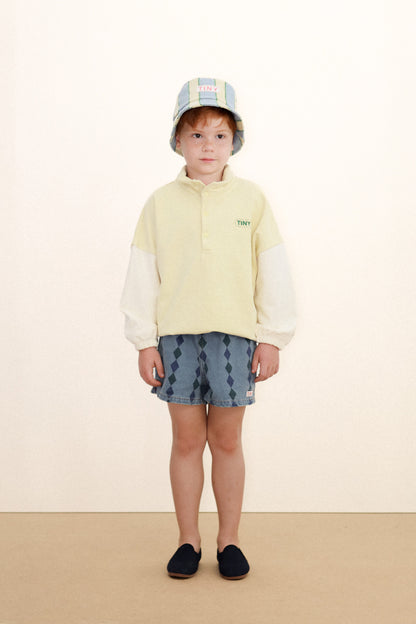 Tinycottons COLOR BLOCK mockneck sweatshirt dusty yellow / 4Y