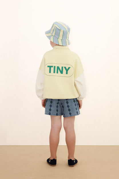 Tinycottons STRIPES denim shorts light wash denim