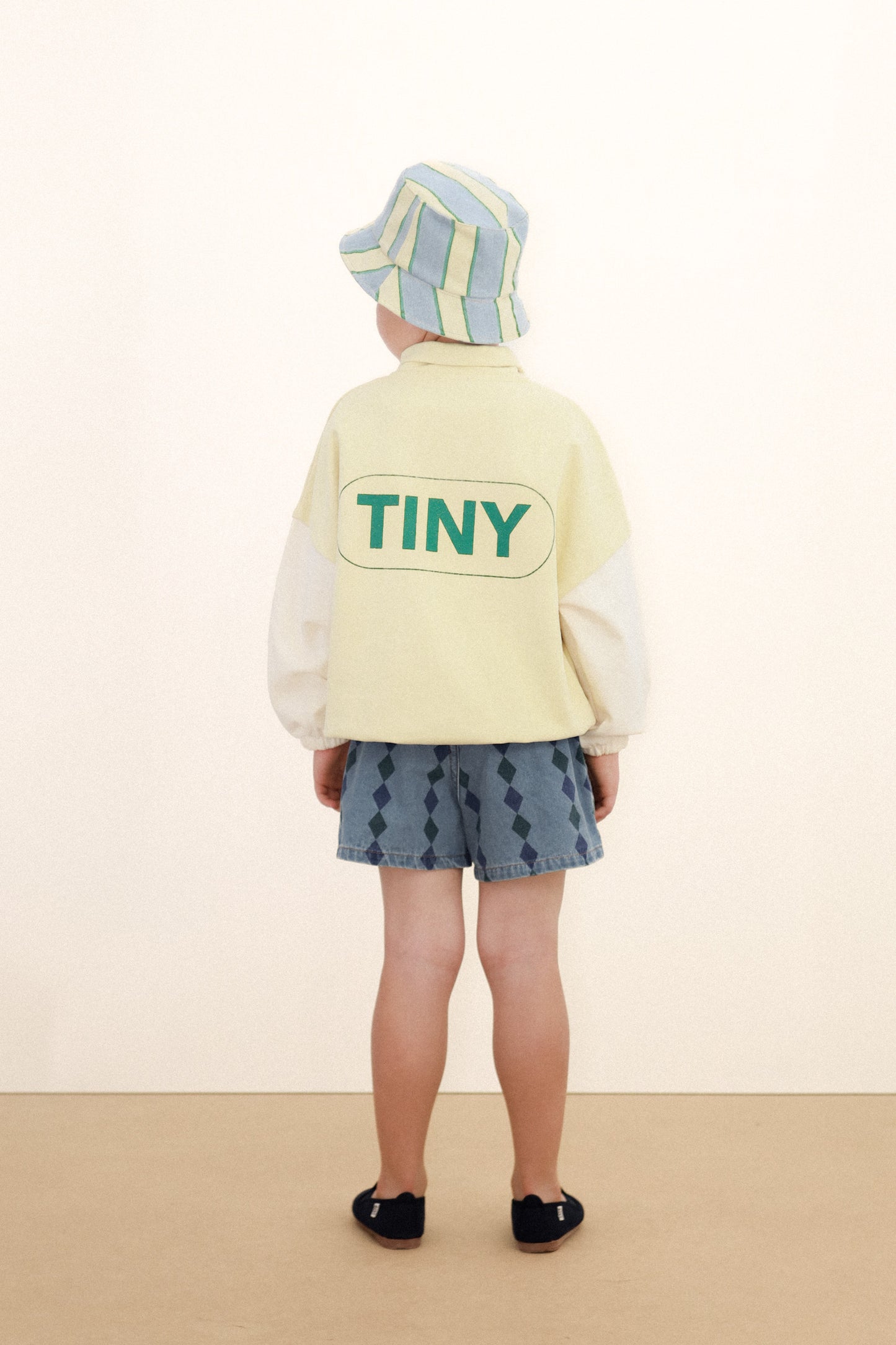 Tinycottons COLOR BLOCK mockneck sweatshirt dusty yellow / 4Y