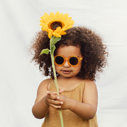Signature round Kid sunnies YELLOW