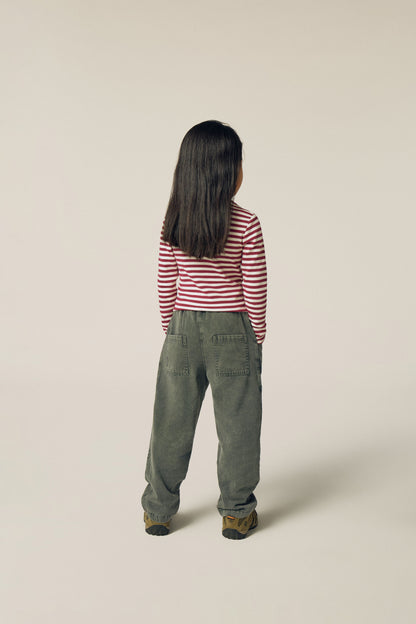 The Campamento Burgundy stripes turtle neck T-shirt