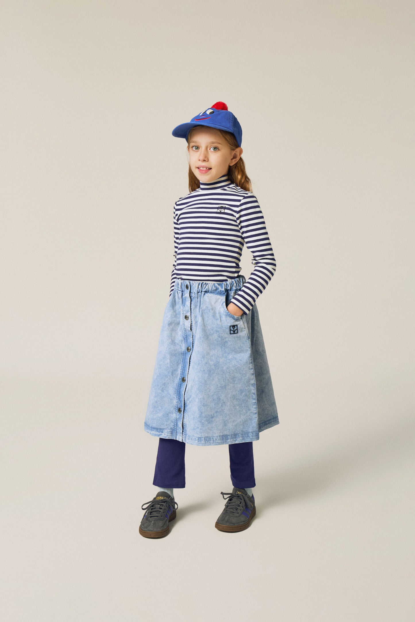 The Campamento Blue stripes turtle neck T-shirt