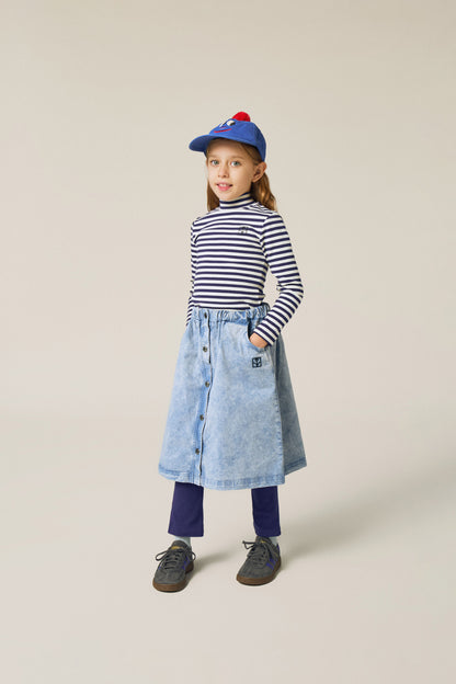 The Campamento Blue stripes turtle neck T-shirt