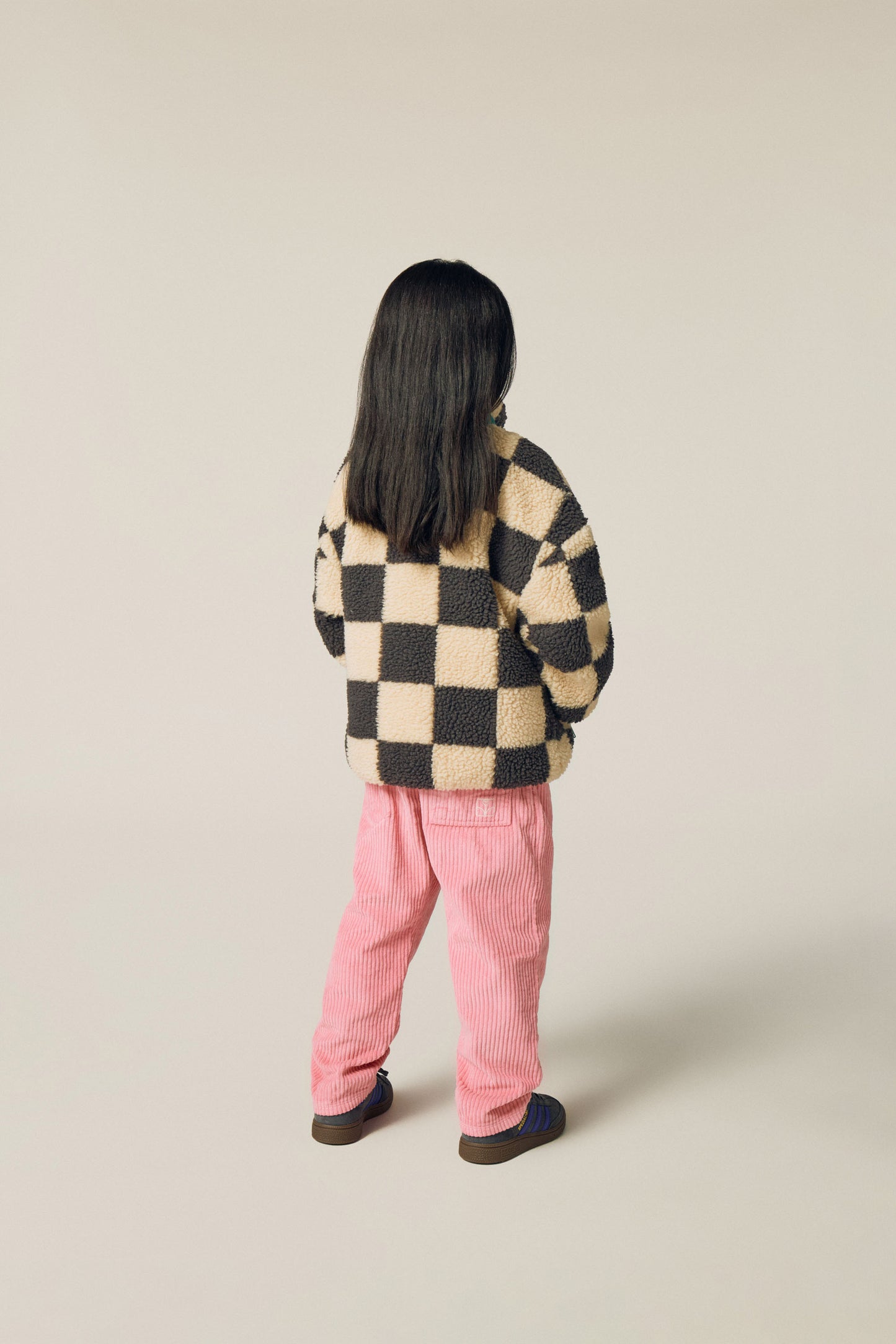 The Campamento Checked teddy jacket ecru