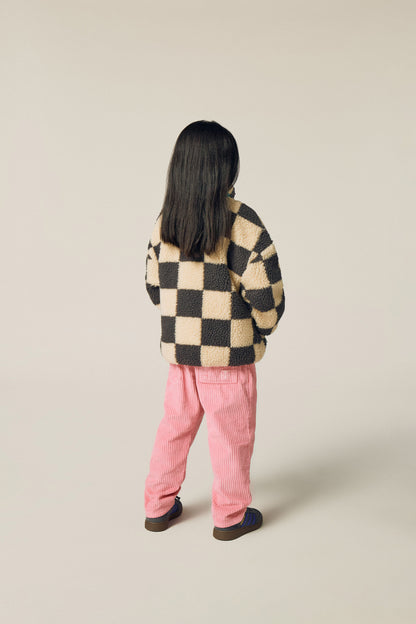 The Campamento Checked teddy jacket ecru