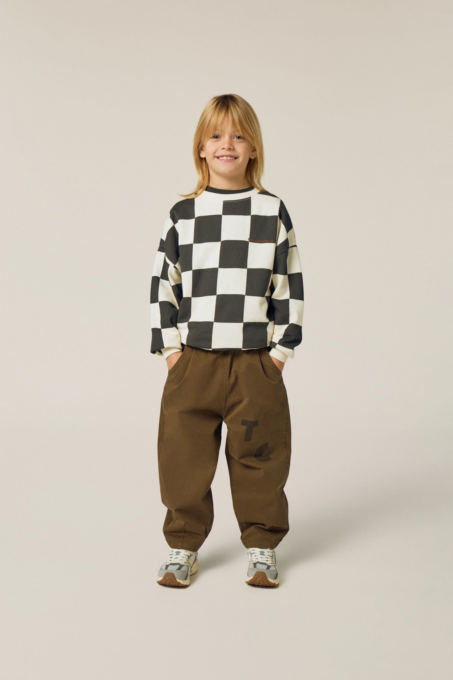 The Campamento Checked sweatshirt ecru