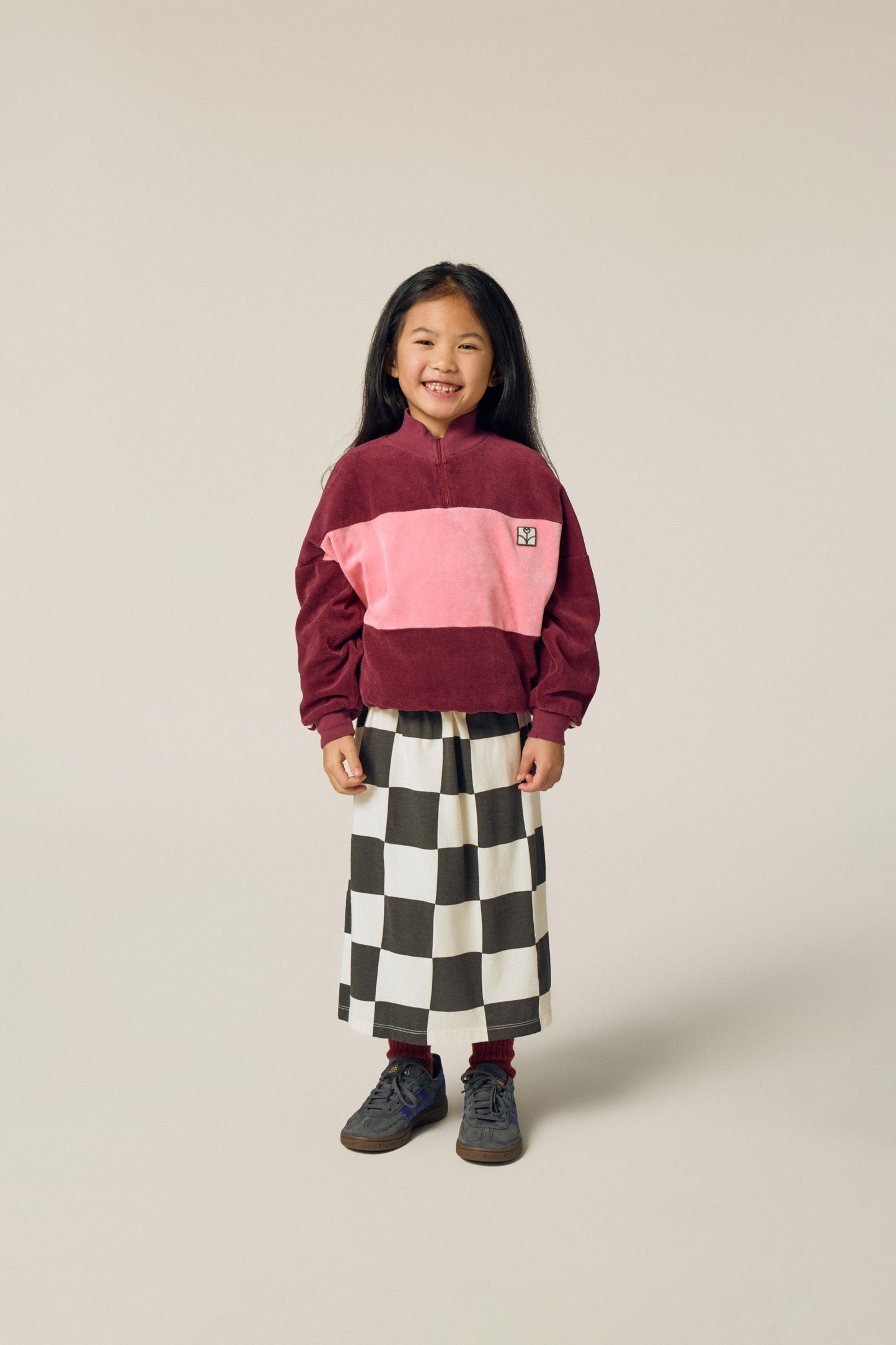 The Campamento Burgundy color block sweatshirt