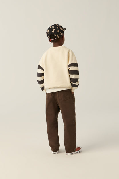 The Campamento Squirrels and stripes sweatshirt ecru