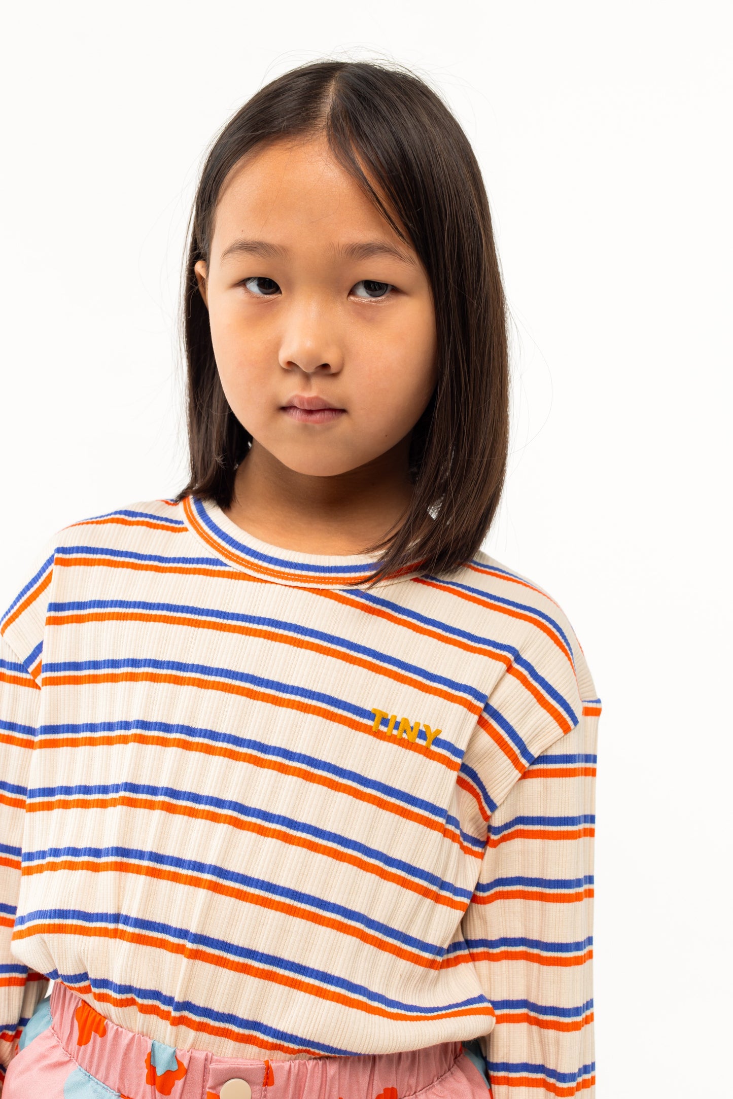 Tinycottons rib STRIPES tee light cream / 3Y