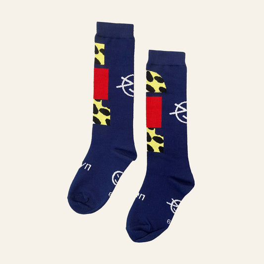 Wynken BLOCK print sock navy multi
